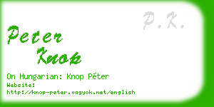 peter knop business card